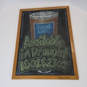 Vintage Samuel Adams Wood Beer Sign Chalkboard Menu Drink Specials 24x18"